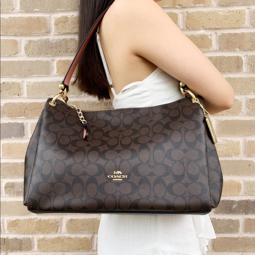 Coach large shoulder bag brown Pink - Picture 3 of 7